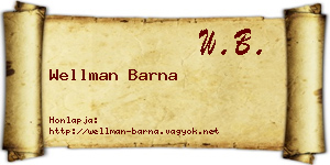 Wellman Barna névjegykártya