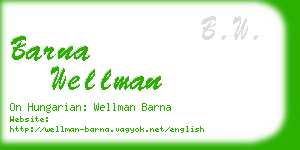 barna wellman business card